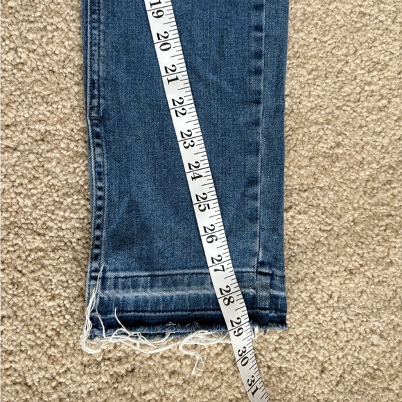Anine Bing Front Pocket SplitHem Blue Mid Rise Straight Fray Ankle Jeans Size 28 - Picture 16 of 16